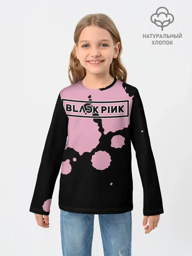 Детский лонгслив с принтом «BlackPink»