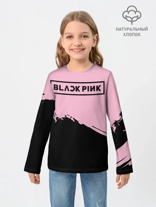 Детский лонгслив с принтом «BlackPink»