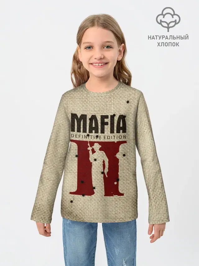 Детский лонгслив с принтом «Разные игры — Mafia 2»