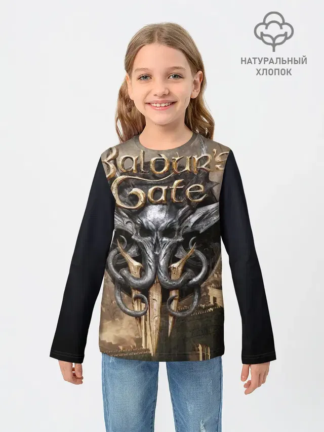 Детский лонгслив с принтом «Baldur’s Gate — baldurs gate 3»
