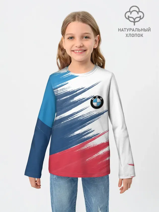 Детский лонгслив с принтом «BMW»