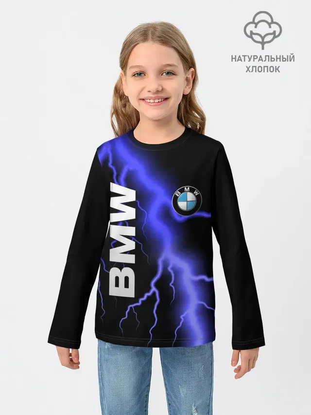Детский лонгслив с принтом «BMW»