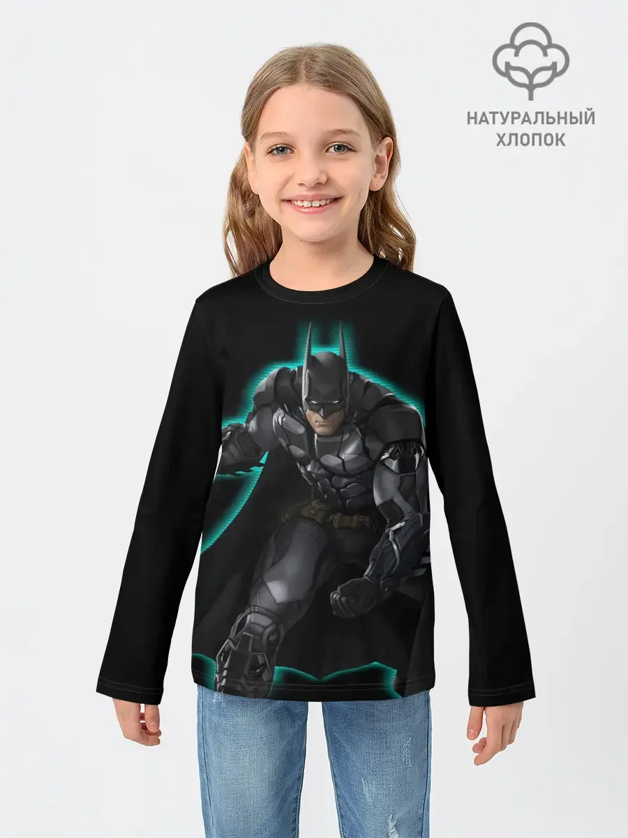 Детский лонгслив с принтом «Batman», вид спереди