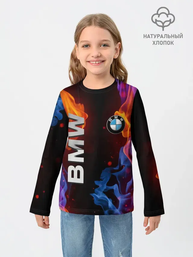 Детский лонгслив с принтом «BMW»