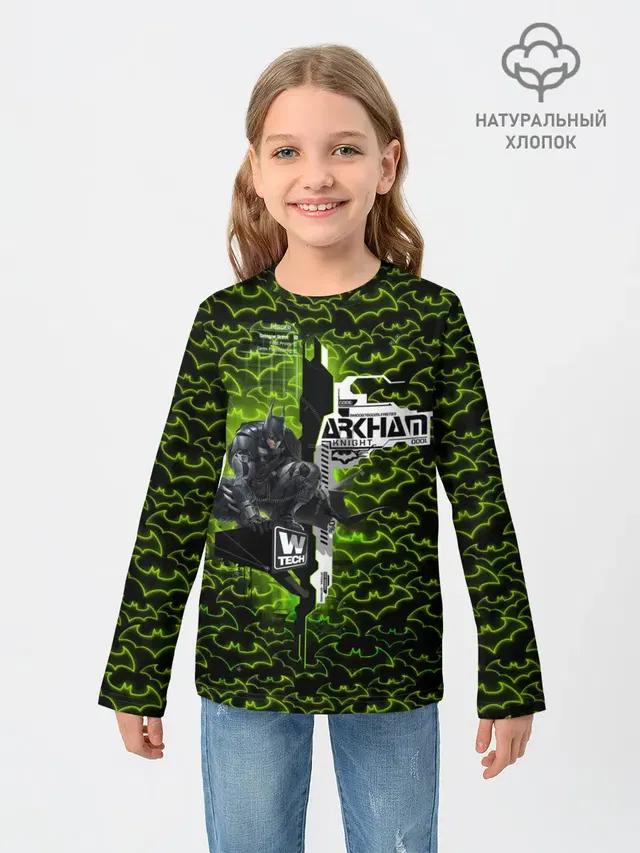 Детский лонгслив с принтом «Batman Arkham Knight»