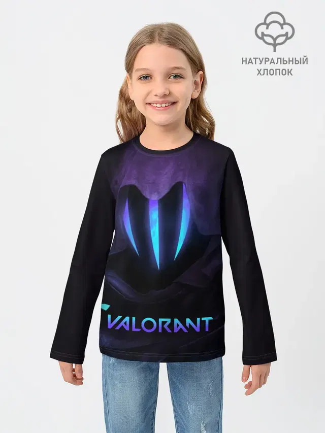 Детский лонгслив с принтом «Омен — VALORANT OMEN»