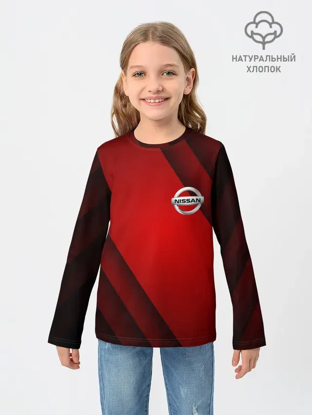 Детский лонгслив с принтом «Nissan»