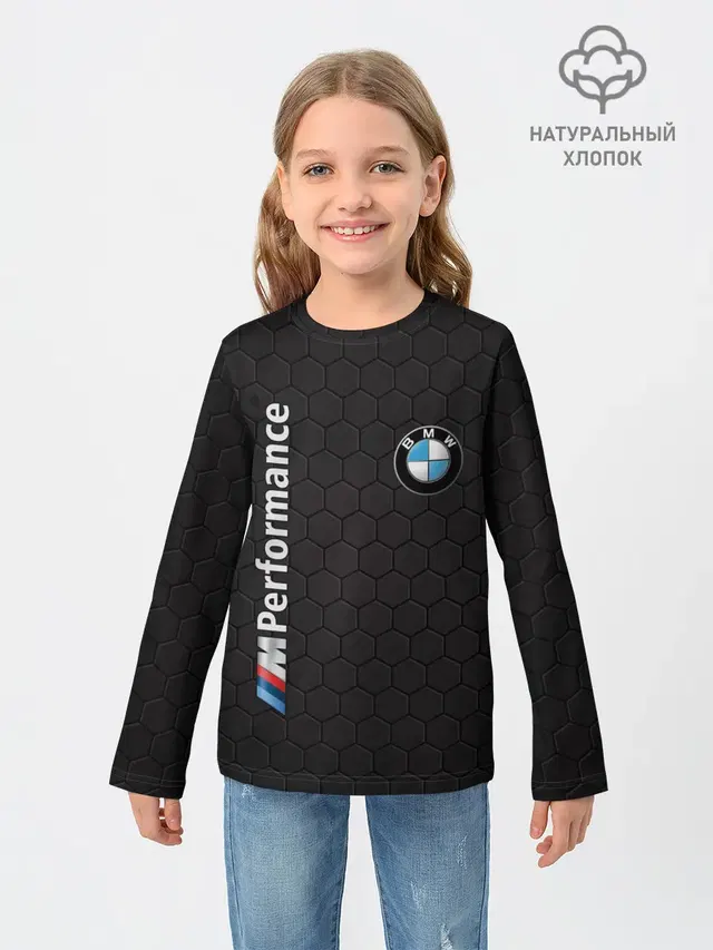 Детский лонгслив с принтом «BMW»