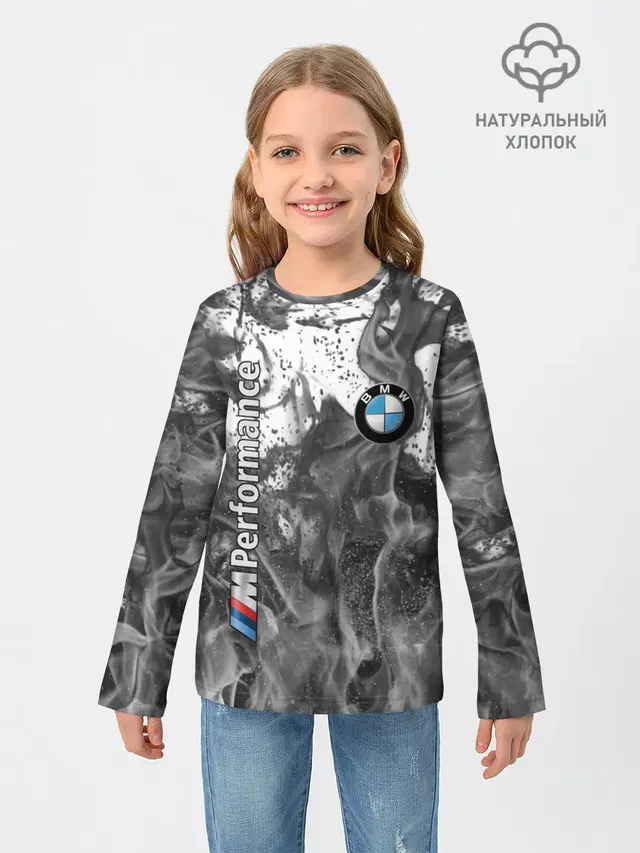 Детский лонгслив с принтом «BMW»