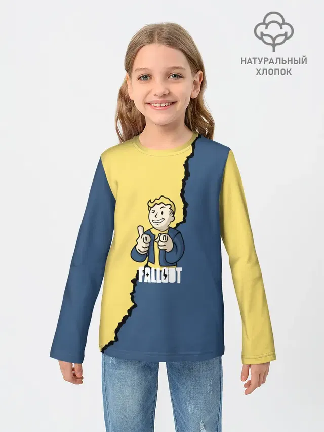 Детский лонгслив с принтом «Fallout logo boy»