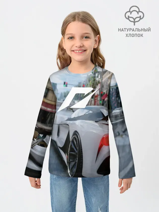 Детский лонгслив с принтом «NFS Shift»