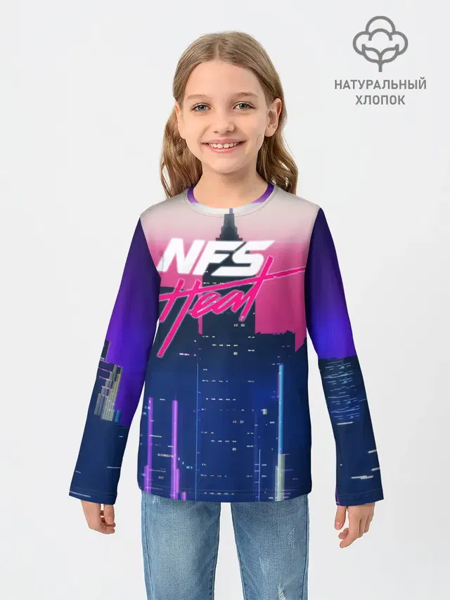 Детский лонгслив с принтом «Cityscape — NFS Heat»