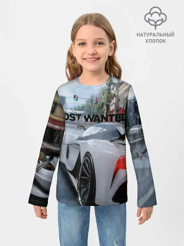 Детский лонгслив с принтом «Grotti Visione — NFS Most Wanted»