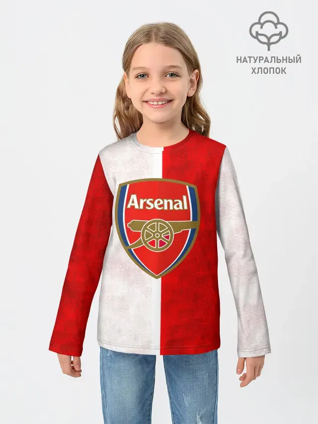 Детский лонгслив с принтом «FC Arsenal 3D»