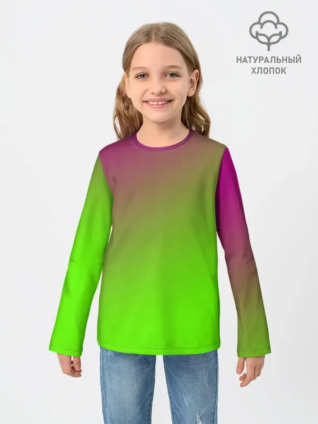 Детский лонгслив с принтом «Tie-Dye — Кислотная»