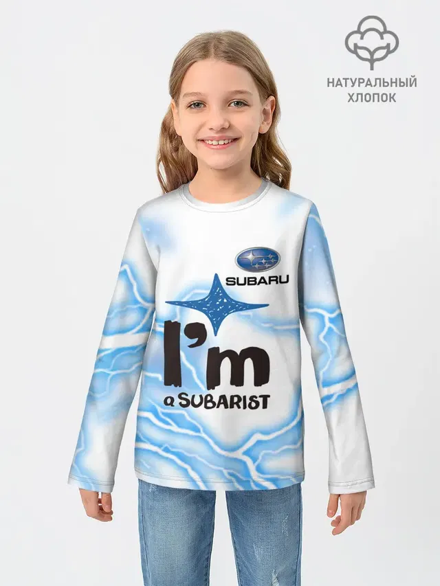 Детский лонгслив с принтом «Subaru»