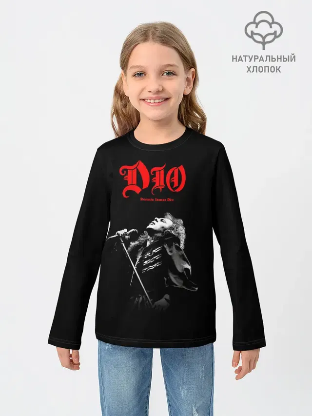 Детский лонгслив с принтом «Разный рок — Dio #6»