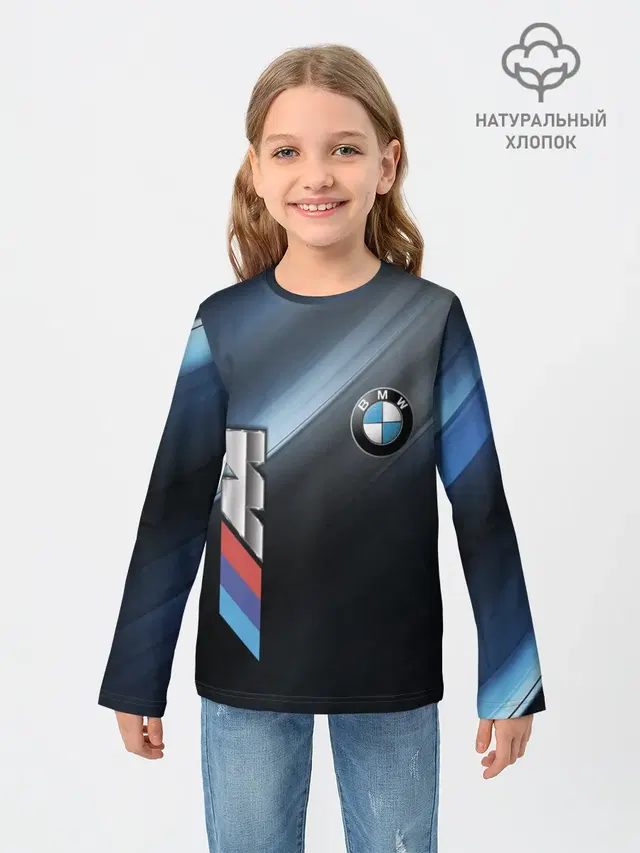 Детский лонгслив с принтом «BMW»