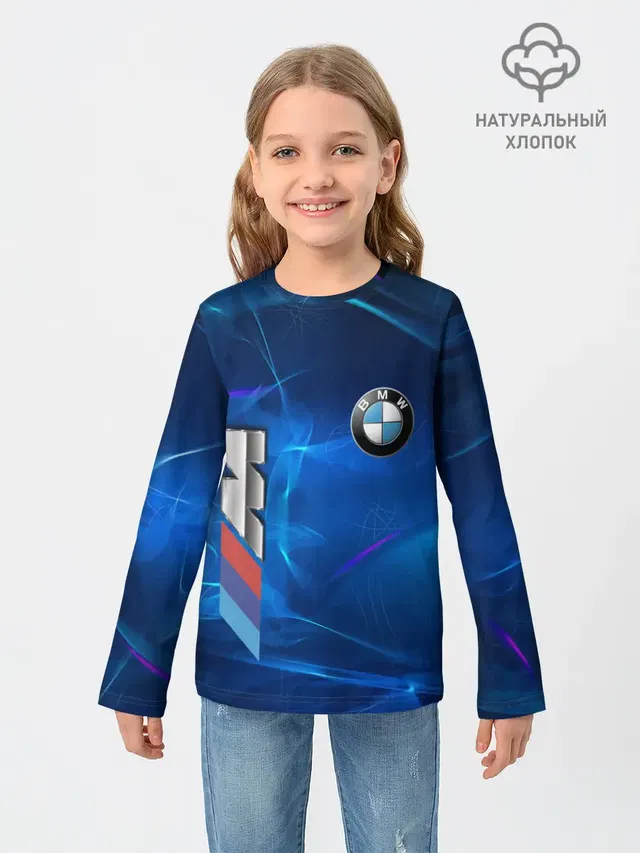 Детский лонгслив с принтом «BMW»