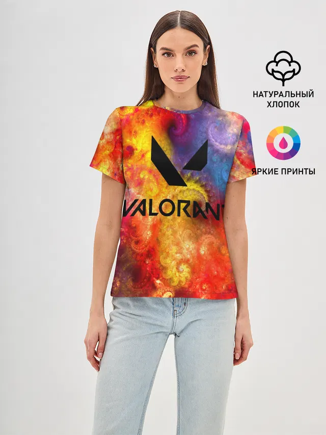 Женская базовая футболка с принтом «Игры — Valorant»