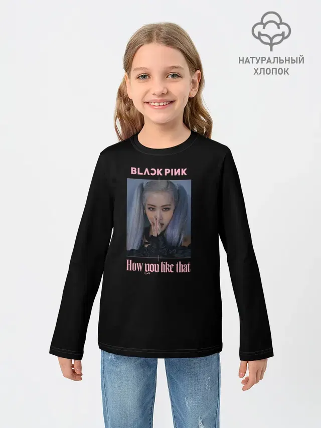 Детский лонгслив с принтом «BlackPink — BLACKPINK - Rose»