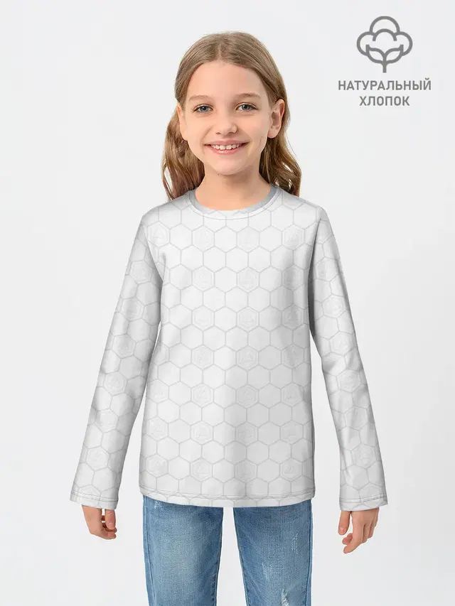 Детский лонгслив с принтом «hexagonal pattern»