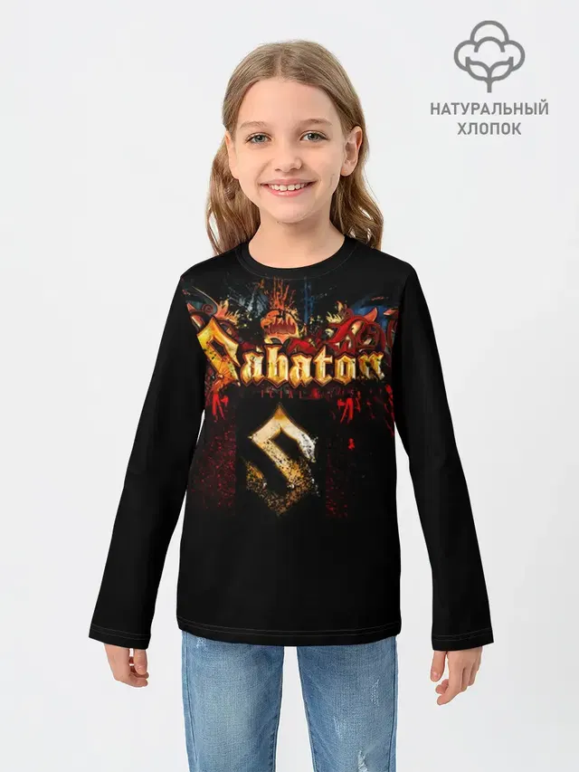 Детский лонгслив с принтом «Sabaton»