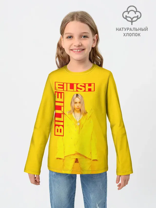 Детский лонгслив с принтом «Billie Eilish»