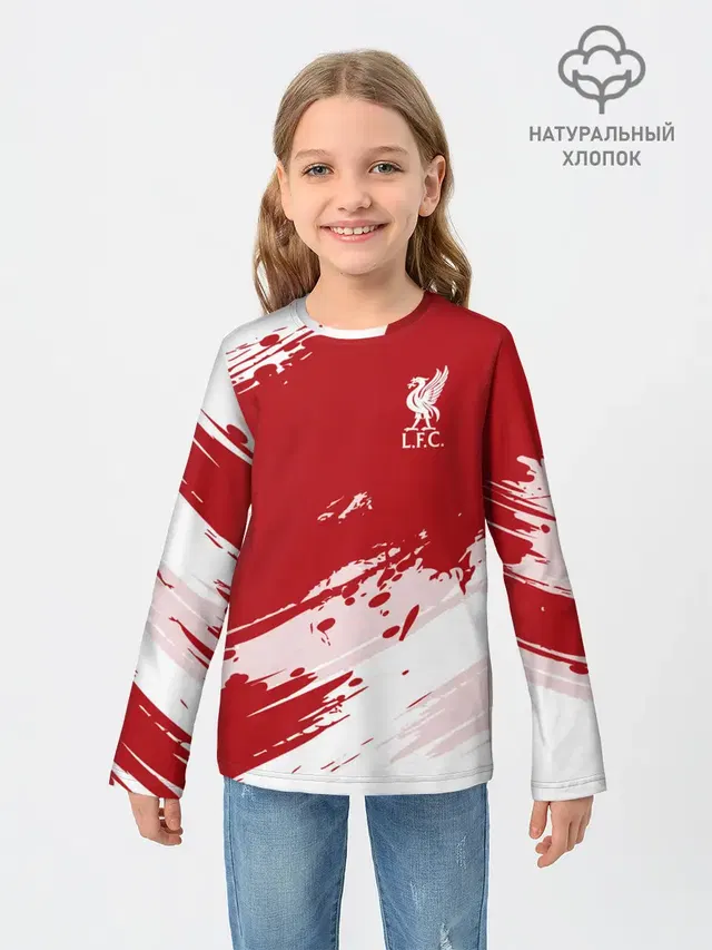 Детский лонгслив с принтом «Symbol of Liverpool — Liverpool F.C.»