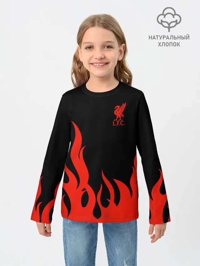 Детский лонгслив с принтом «Flames — Liverpool F.C.»