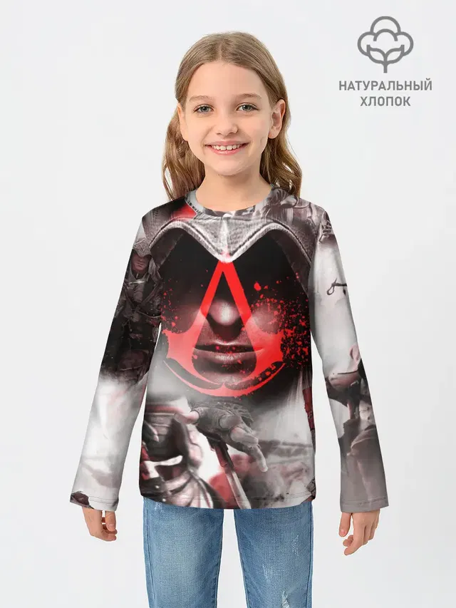 Детский лонгслив с принтом «Ezio Auditore da Firenze»