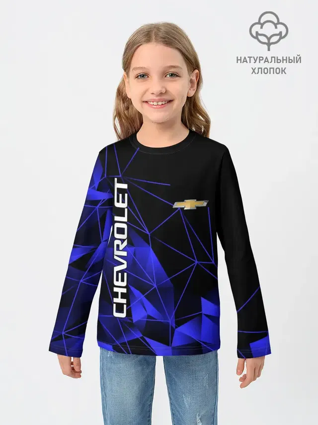 Детский лонгслив с принтом «Chevrolet»