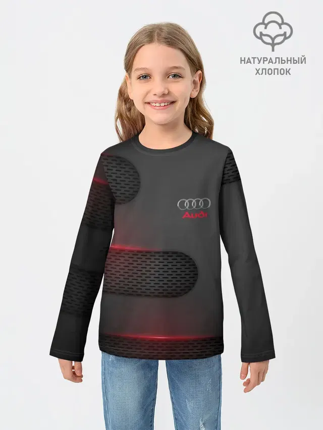 Детский лонгслив с принтом «Audi»