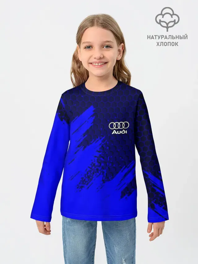 Детский лонгслив с принтом «Audi»
