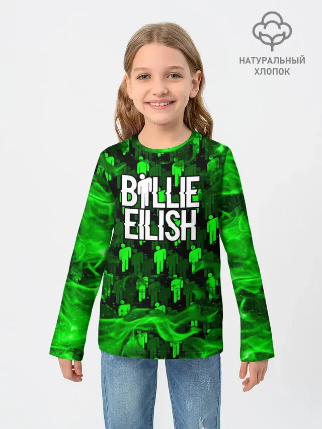 Детский лонгслив с принтом «Billie Eilish»