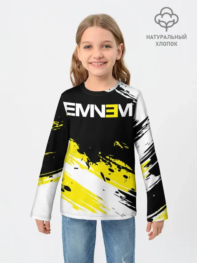 Детский лонгслив с принтом «Eminem»