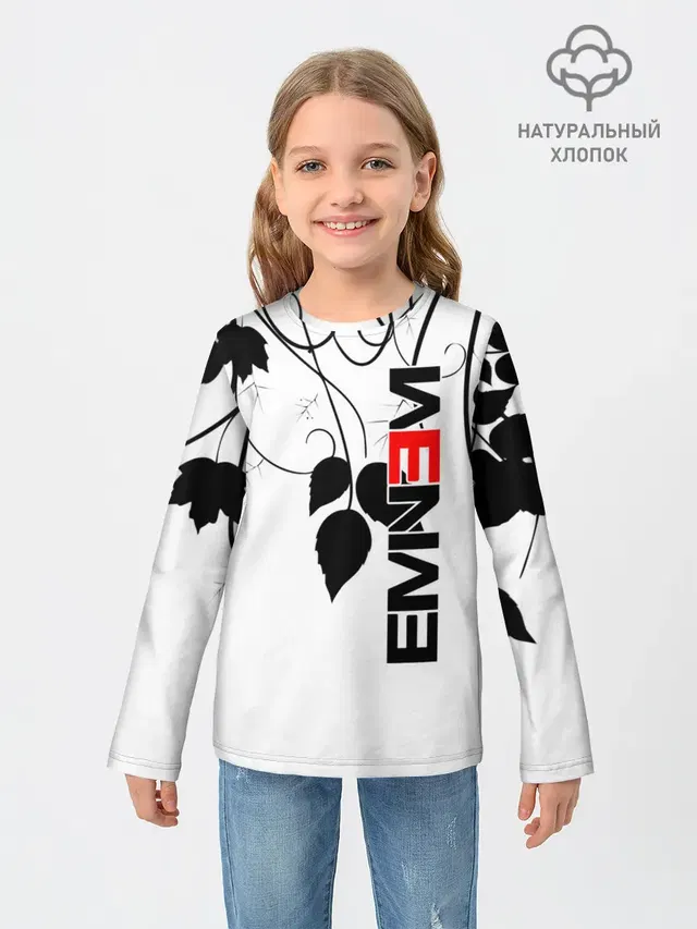 Детский лонгслив с принтом «Eminem»