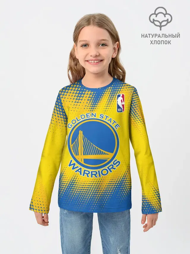 Детский лонгслив с принтом «НБА — Golden State Warriors»