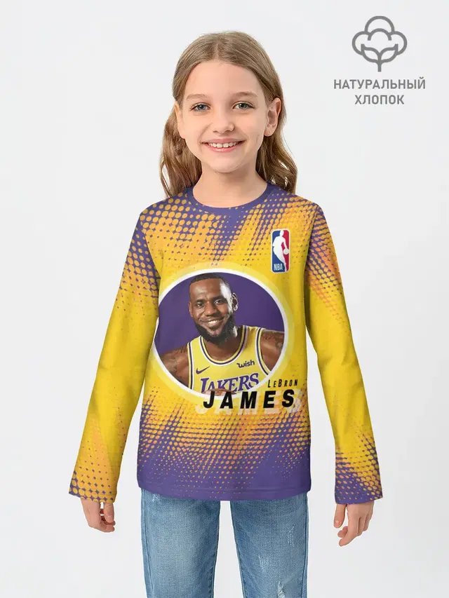 Детский лонгслив с принтом «НБА — LeBron James»