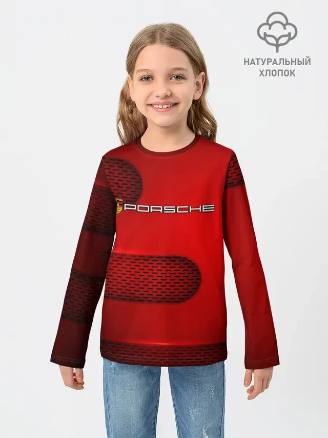 Детский лонгслив с принтом «mesh texture»