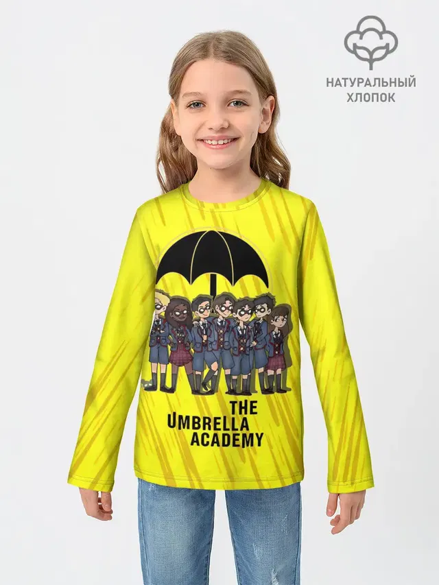 Детский лонгслив с принтом «Умбрелла академия — The Umbrella Academy»