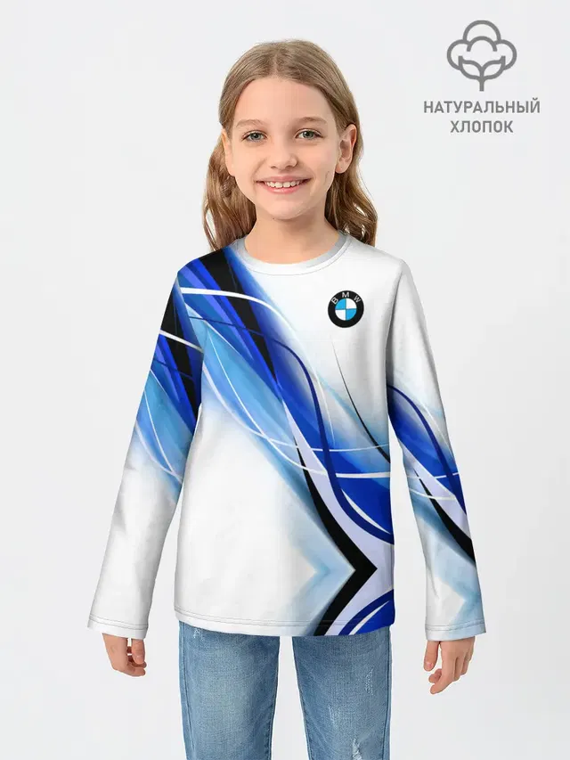 Детский лонгслив с принтом «BMW»