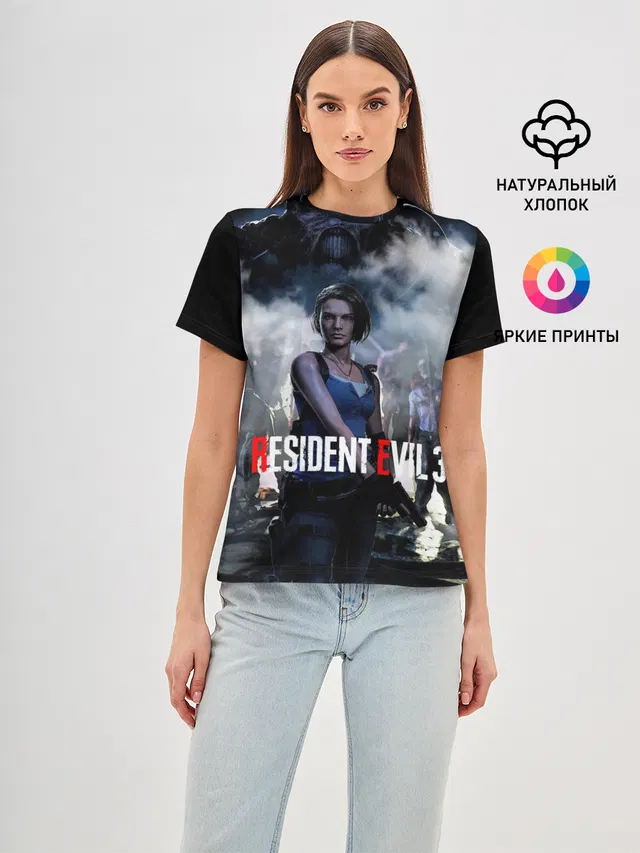 Женская базовая футболка с принтом «Nemesis — RESIDENT EVIL 3.»