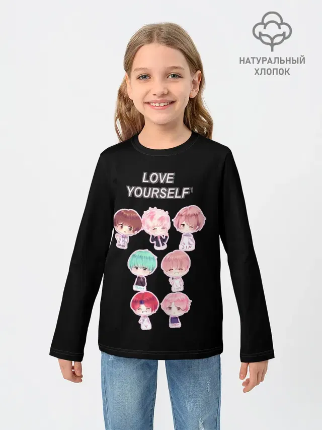 Детский лонгслив с принтом «BTS — BTS Love Yourself»