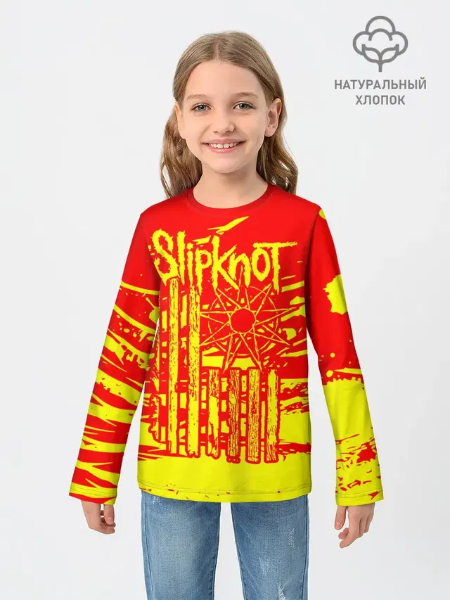 Детский лонгслив с принтом «Slipknot star»