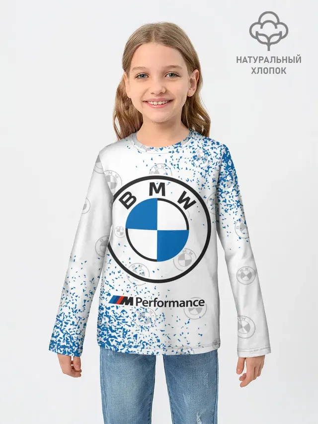 Детский лонгслив с принтом «BMW»