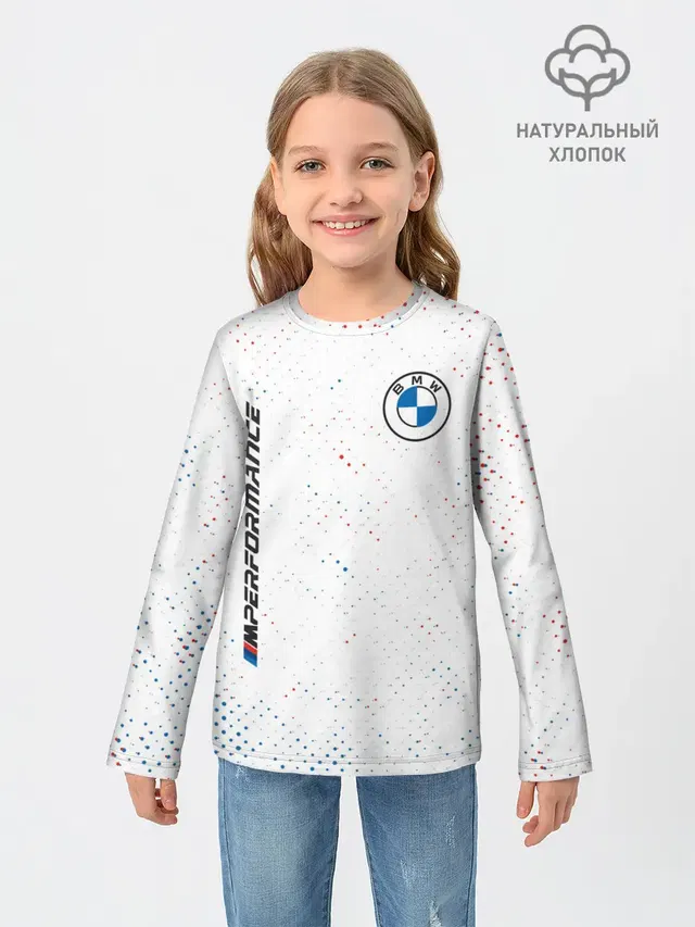 Детский лонгслив с принтом «BMW»