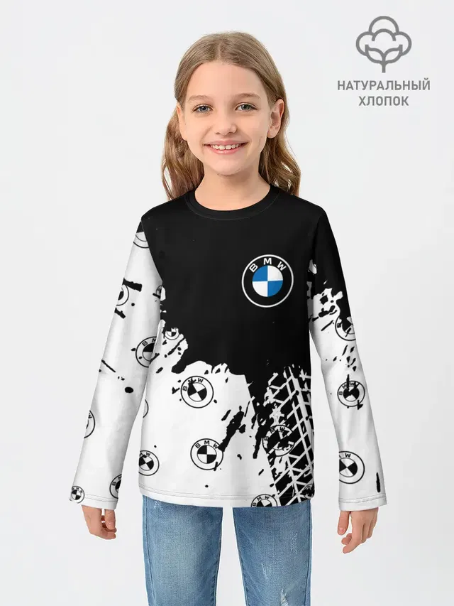 Детский лонгслив с принтом «BMW»
