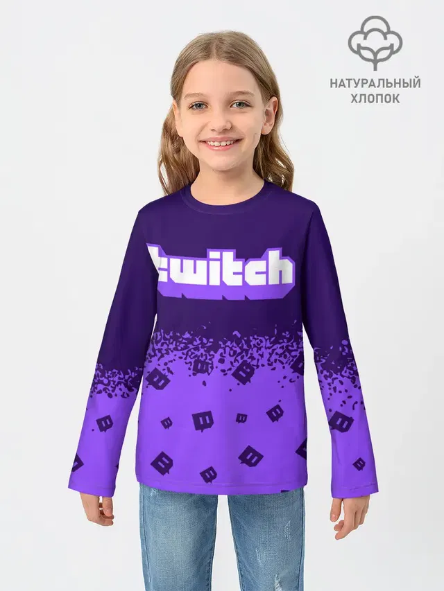 Детский лонгслив с принтом «Разные игры — TWITCH — ТВИЧ»