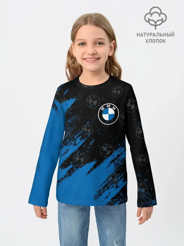 Детский лонгслив с принтом «BMW»